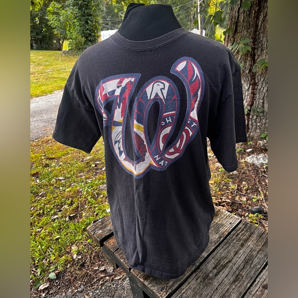 VINTAGE HANES BLACK TSHIRT ‘W’ WASHINGTON REDSKINS MENS LARGE